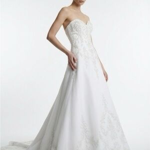 Elegant Silver Embroidered Wedding Dress